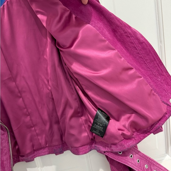 Blank NYC Magenta Suede Leather Jacket - Picture 6 of 12